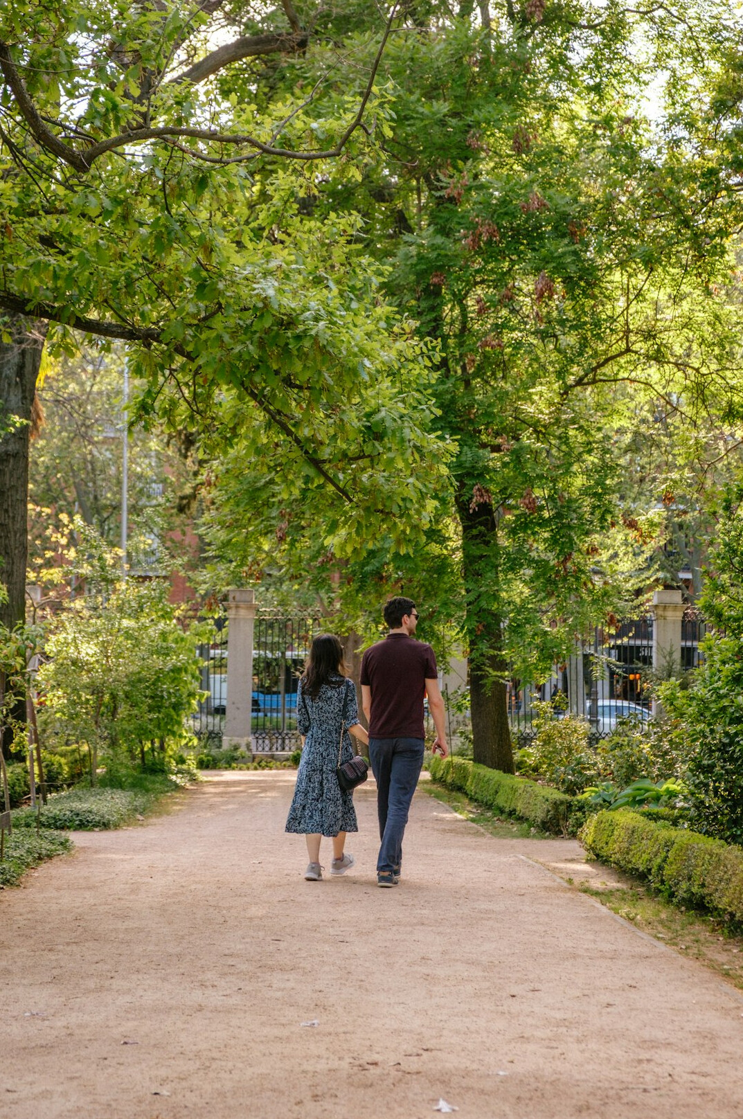 couple walking in park