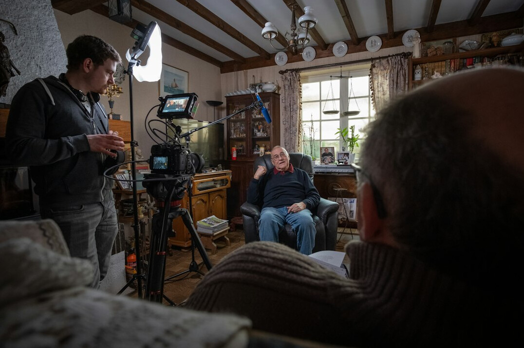celebrity interview setting